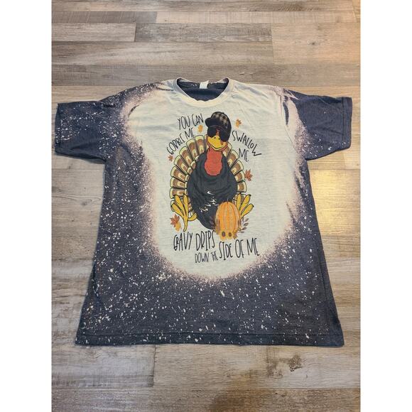 Tultex large womens bleached Thanksgiving tee - Picture 1 of 9